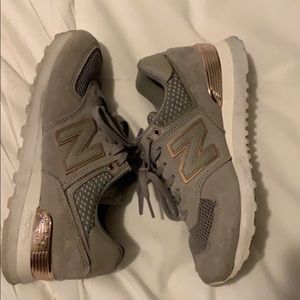Grey and Gold Newbalance